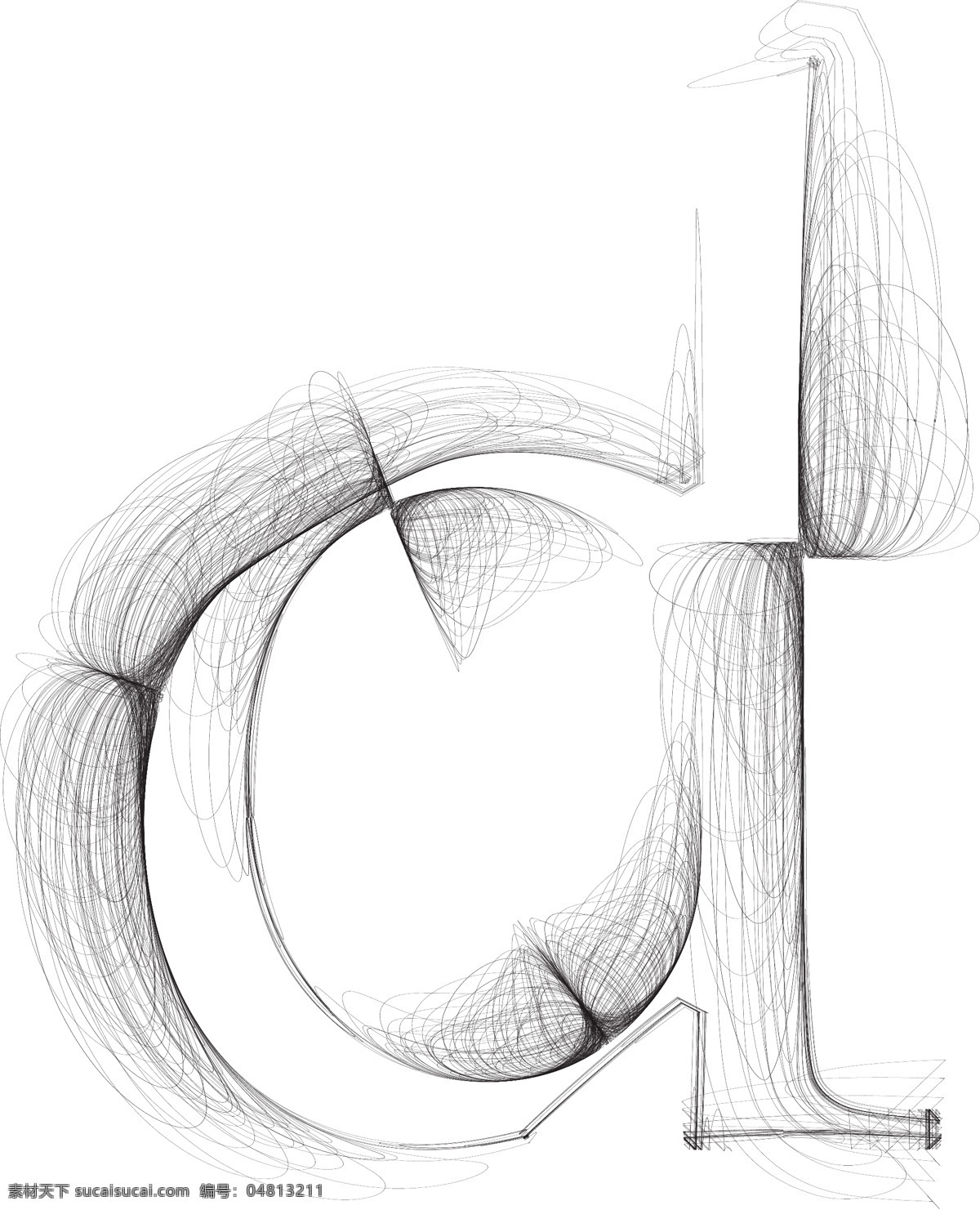 手绘 字体 字母 d 矢量 插画 矢量图 其他矢量图