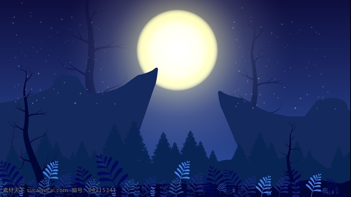 夜空 下 悬崖 卡通 背景 月亮 背景素材 卡通背景 手绘背景 悬崖背景 广告背景 psd背景 背景展板