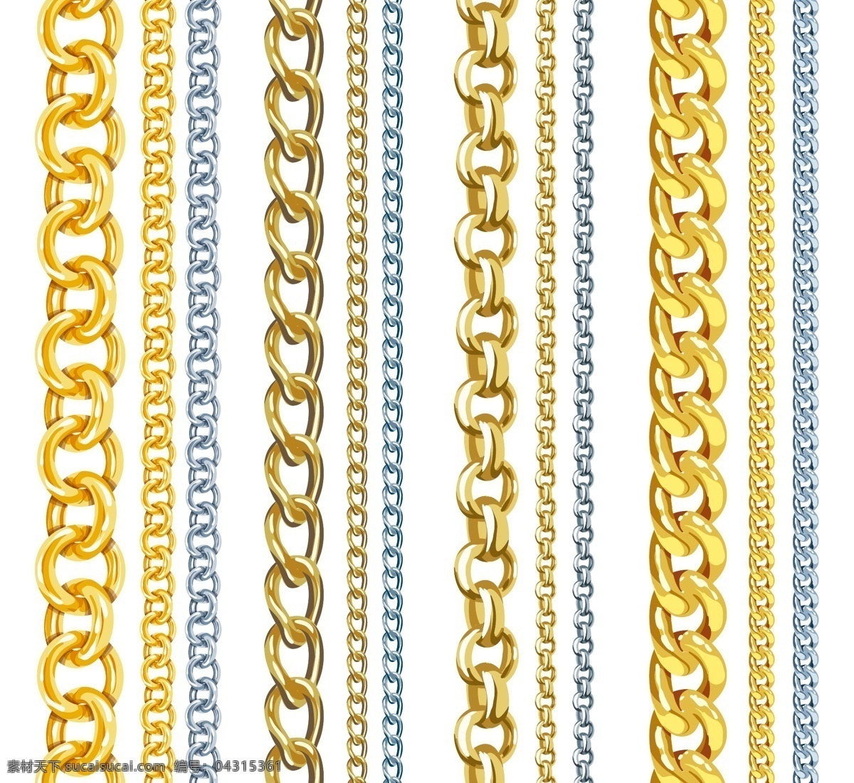 12款 金属链条设计 铁链 金属 链条 装饰 链子 矢量图 底纹边框 其他素材