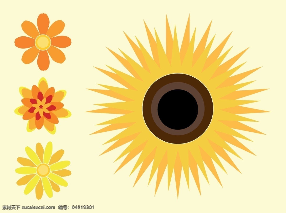 唯美 太阳花 手绘太阳花 手绘花朵 花卉花朵 手绘花卉 矢量素材 手绘植物