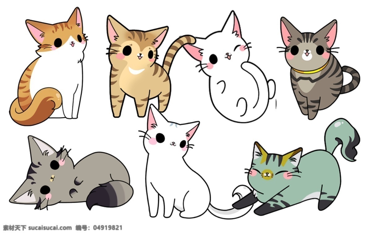 卡通小猫素材图片下载-素材编号04919821-素材天下图库