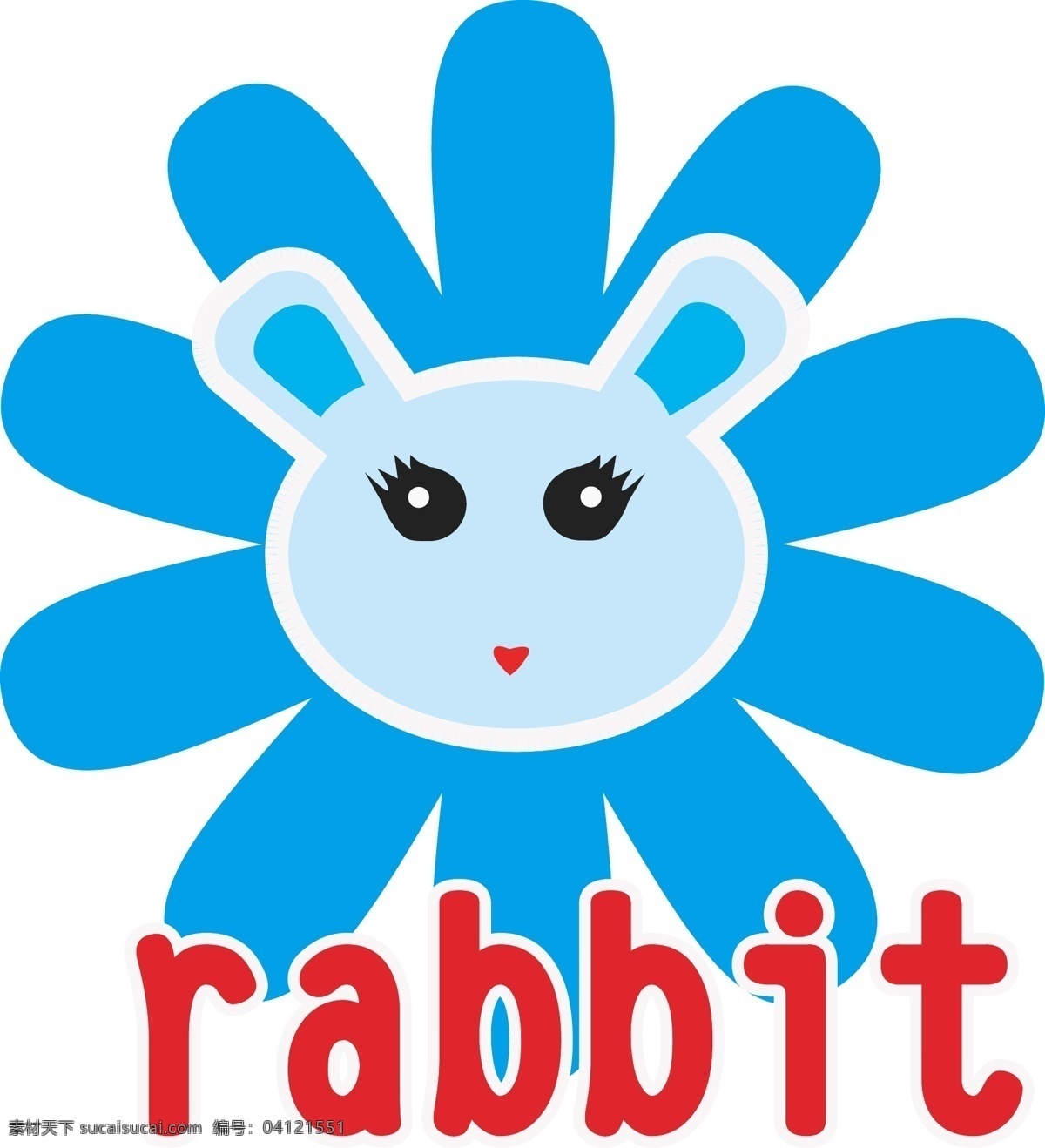 rabbit 兔子图标 矢量兔子 兔子插画 蓝色兔子 矢量素材