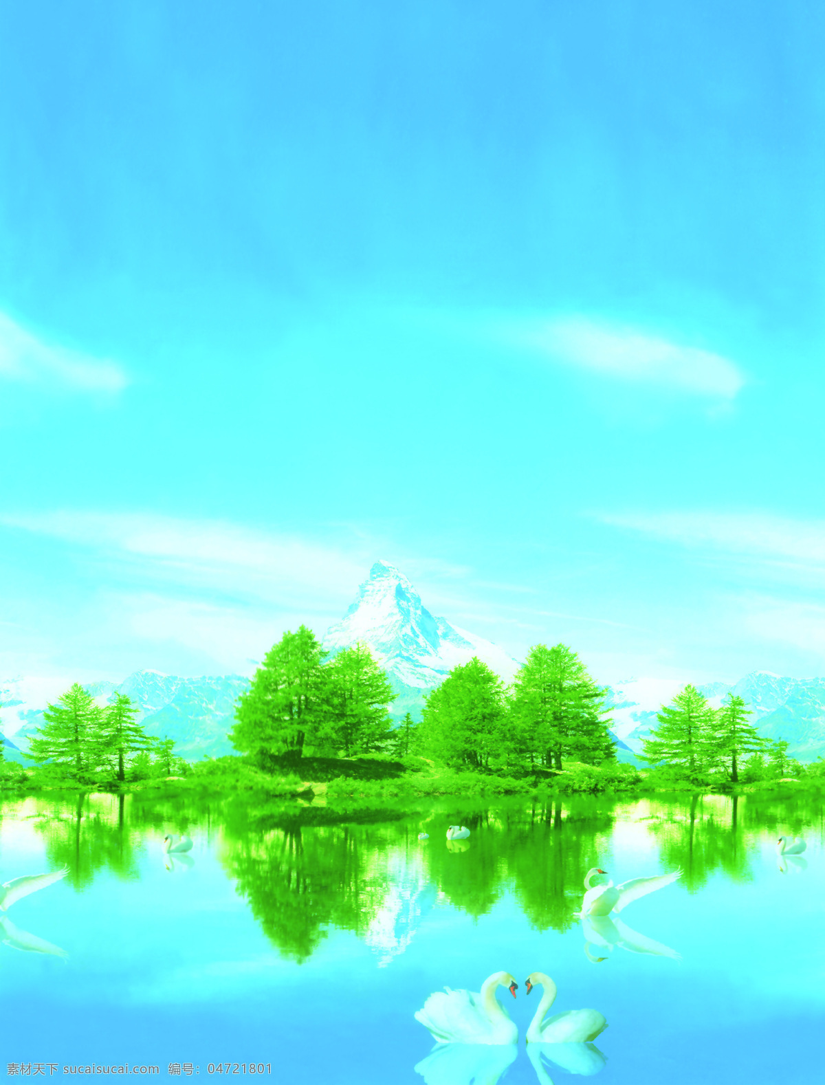 白鹅 背景 背景底纹 玻璃图 玻璃图案 底纹边框 鹅 移门图案 移门图 广告设计模板 国画 水墨画 中国画 山水画 树 树木 装饰素材