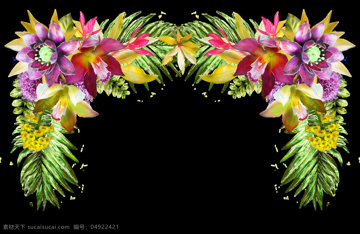 手绘 花朵 树叶 装饰 花 帘 透明 红花 菊花 绿色 免扣素材 透明素材 装饰图片 紫色