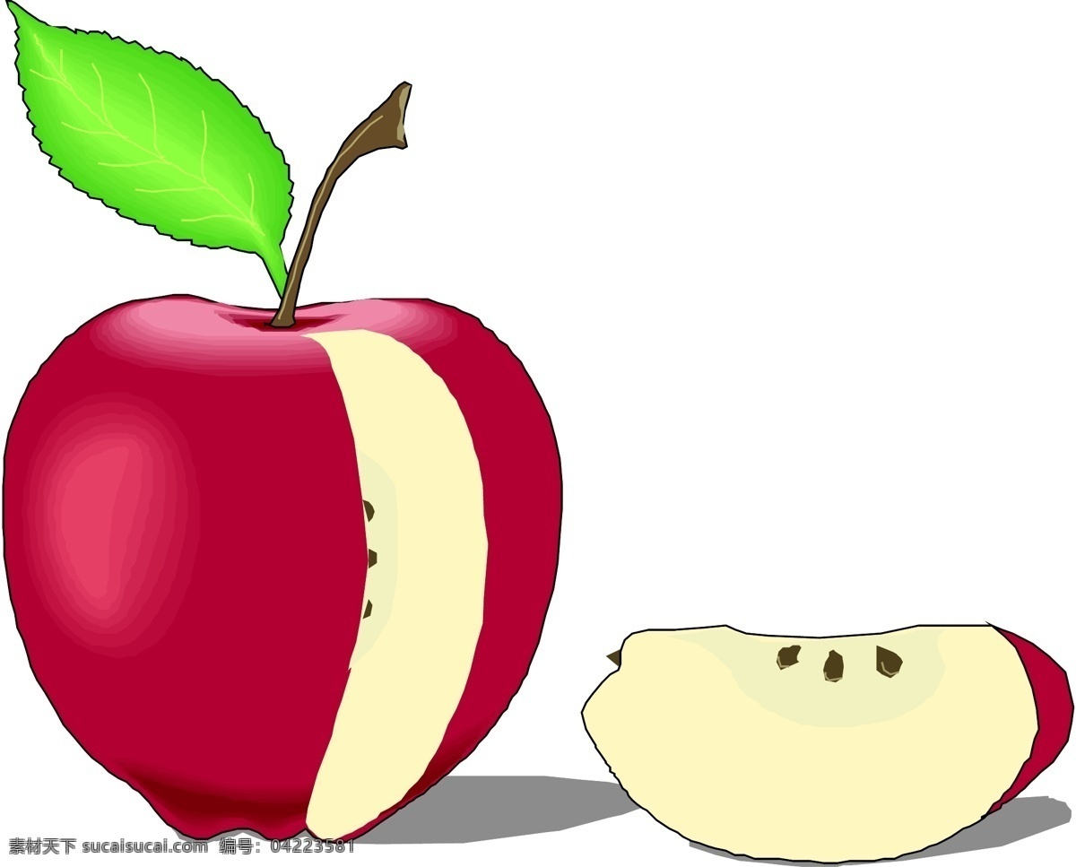 切开 苹果 生物世界 矢量苹果 矢量水果 矢量图库 水果 矢量 模板下载 切开的苹果