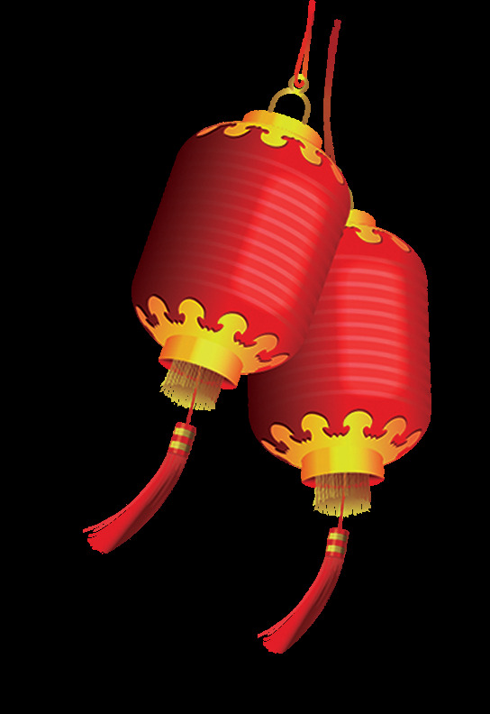 喜庆 吉祥 暗红色 大 灯笼 节日 元素 红色灯笼 红色绳子 黄色花纹 节日元素