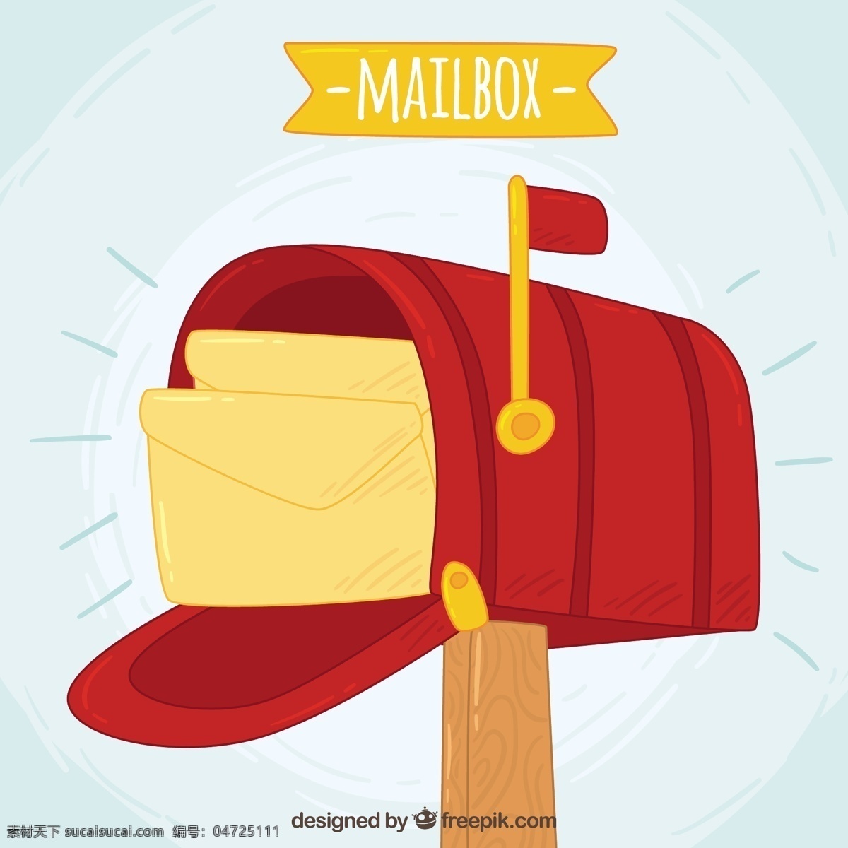 红色 邮箱 背景 手绘 信封 手 盒子 递送 电子邮件 通信 绘图 邮寄 邮政 发送 邮资