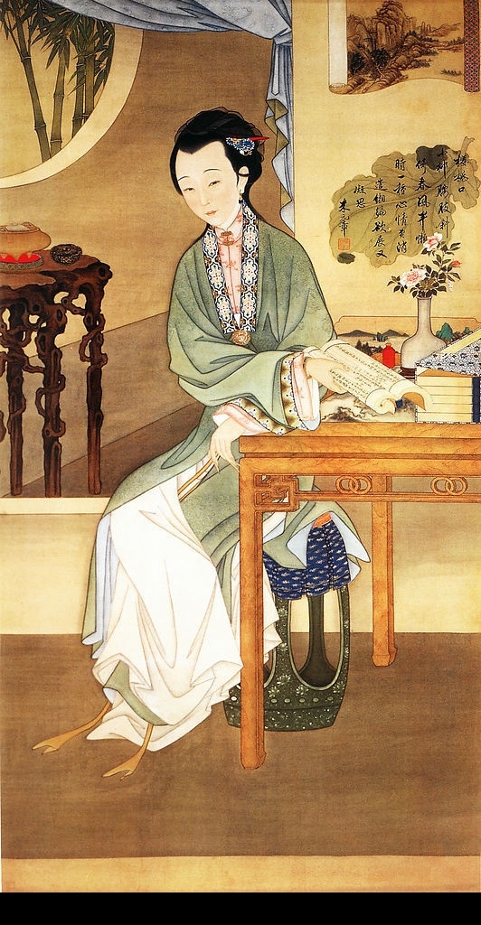 雍正妃行乐图 嫔妃 纷纷 扮成 才女 仙人 文化艺术 绘画书法 古画 设计图库 300