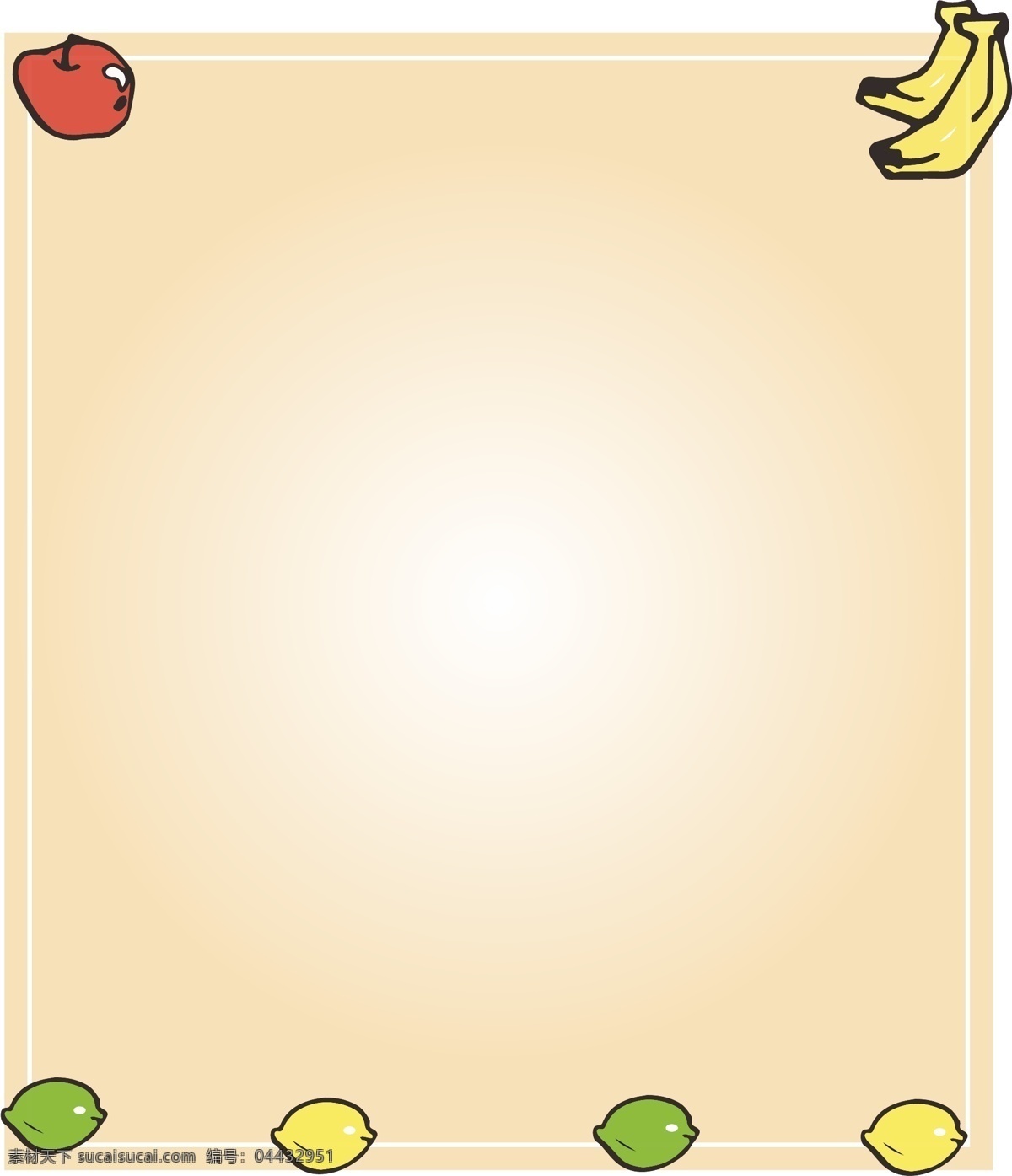 简约 可爱 水果 矢量 边框 简约边框 苹果 香蕉 柠檬 青柠 可爱水果 简笔画水果
