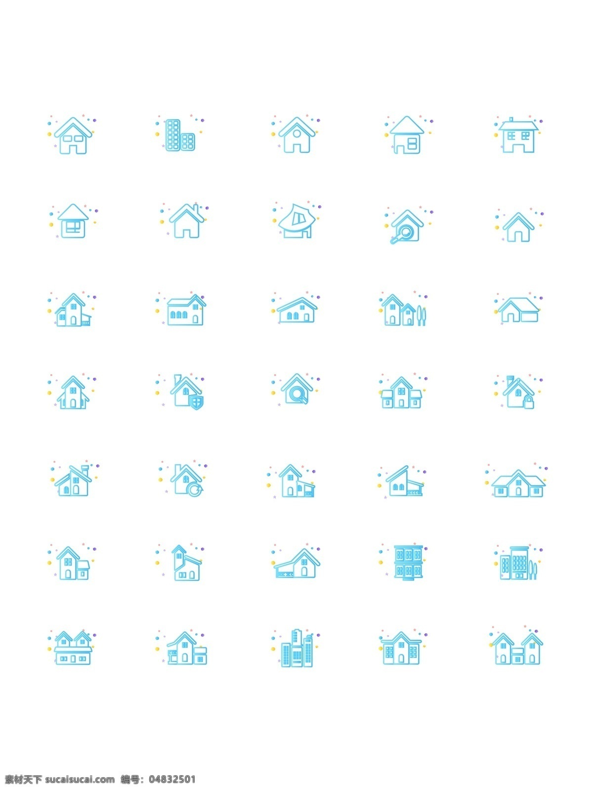 渐变 线条 房子 建筑 矢量 icon 图标 渐变线条 房子图标 渐变房子 icon渐变
