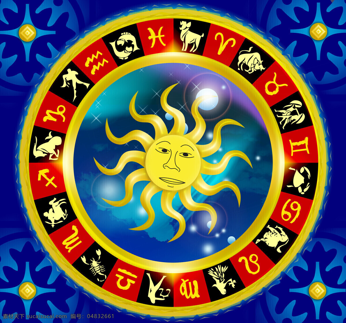 太阳 十二星座 星座图标 星座标志 其他艺术 文化艺术