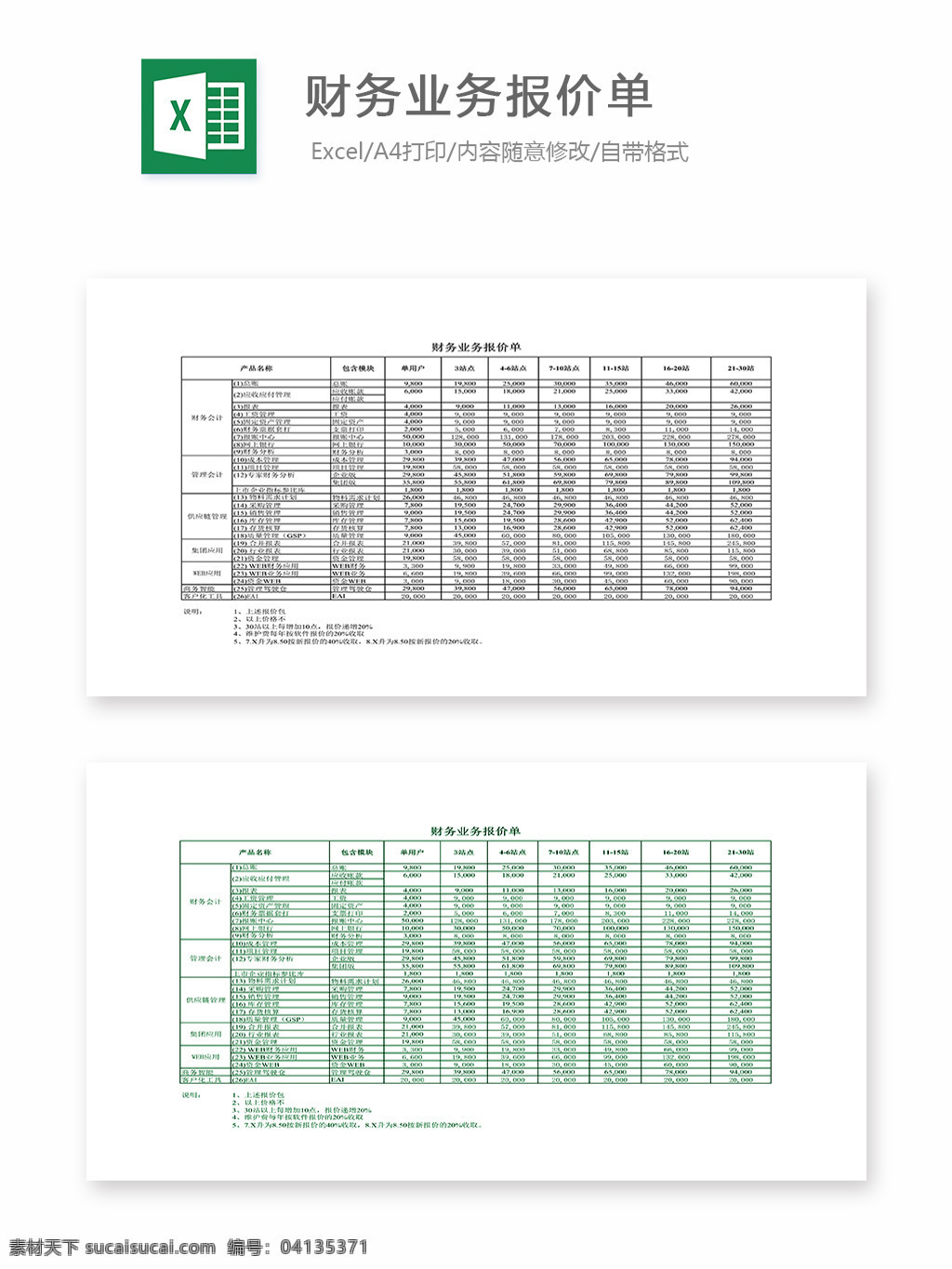 财务 业务 报价单 报价表 表格 表格模板 表格设计 图表