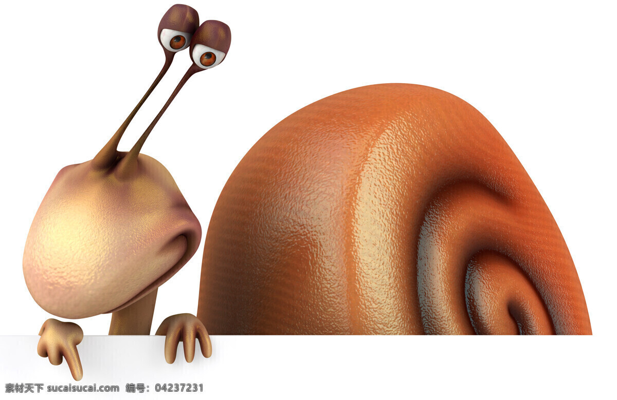 3d蜗牛 蜗牛 动物 展示牌 空白广告牌 白板 3d设计 卡通蜗牛