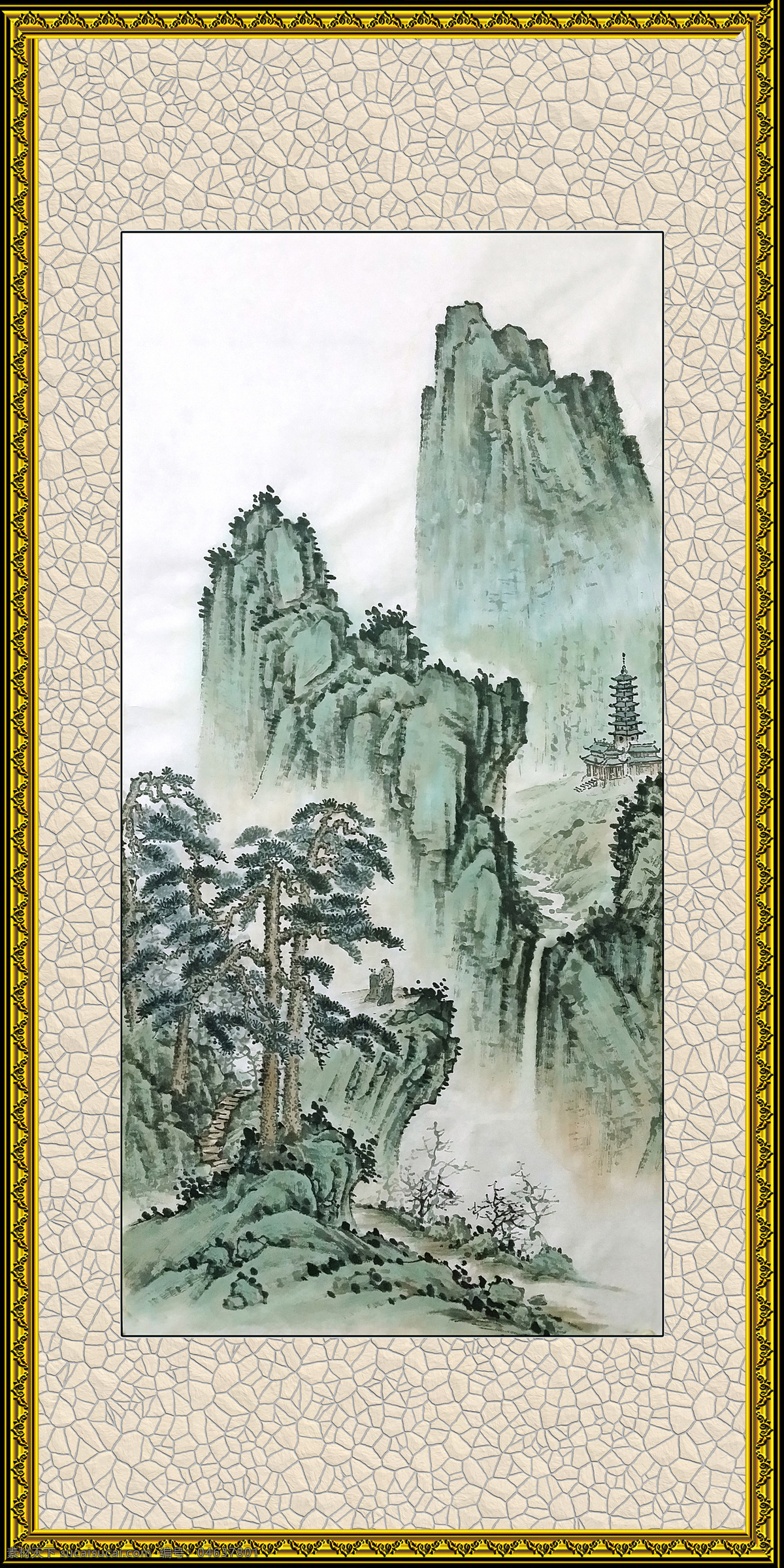 山水国画 国画山水 风景画 中国山水画 传统山水画 厅堂画 客厅挂画 山水画 中国画 文化艺术 绘画书法