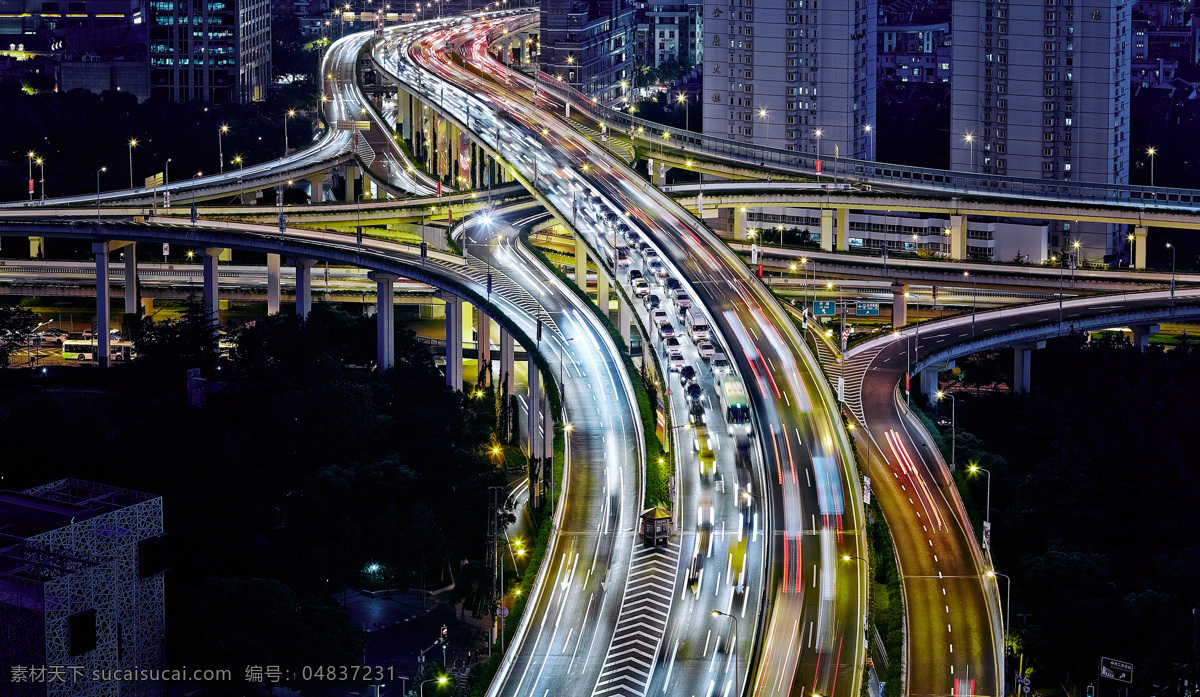 车流 城市 夜景 建筑 立交桥 晚上 建筑群 灯光 繁华 线条 彩色 亮光 建筑景观 自然景观 自然风景 旅游摄影