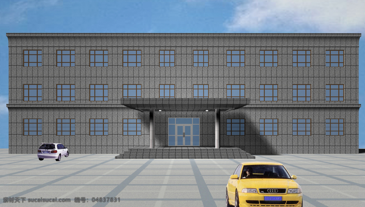 楼体 外观 办公楼 单体 单墙 原创设计 原创3d模型