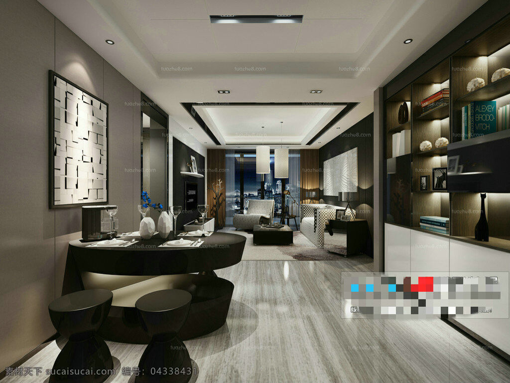 客厅 效果 展示 3d 模型 室内空间 灯光室内空间 室内装饰 3dmax 室内装修 室内装饰模型 黑色