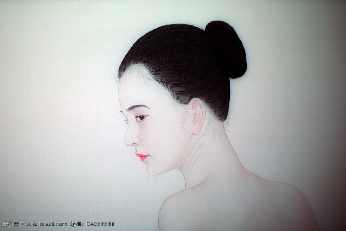 谢 呈祥 工笔画 作品 艺术 绘画 美女 绘画书法 文化艺术