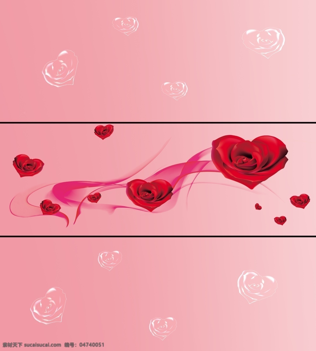 粉色 广告设计模板 红玫瑰 梦幻 心心相印 心型玫瑰 移门 移门图案 模板下载 透明玫瑰 源文件 psd源文件