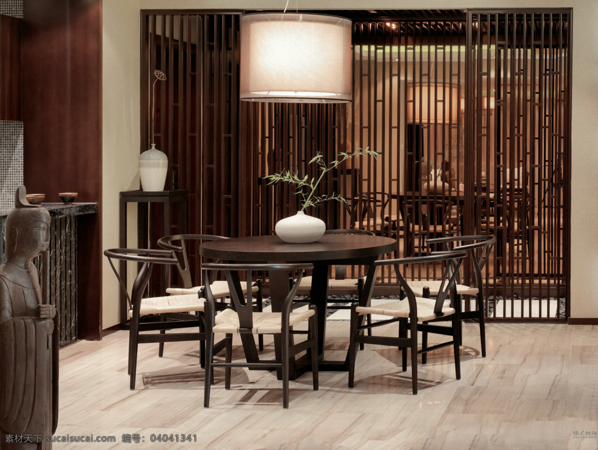 中式 餐厅 桌子 效果图 装修 华丽装修 豪华装修 设计效果图 别墅 软装 室内 家装 软装设计