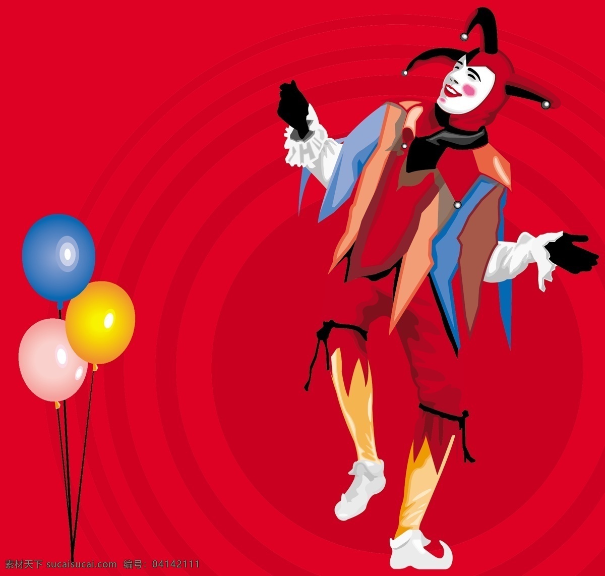 气球 小丑 矢量 气球矢量 气球的小丑 小丑小丑气球 小丑和气球 气球和小丑 小丑矢量 矢量图 其他矢量图
