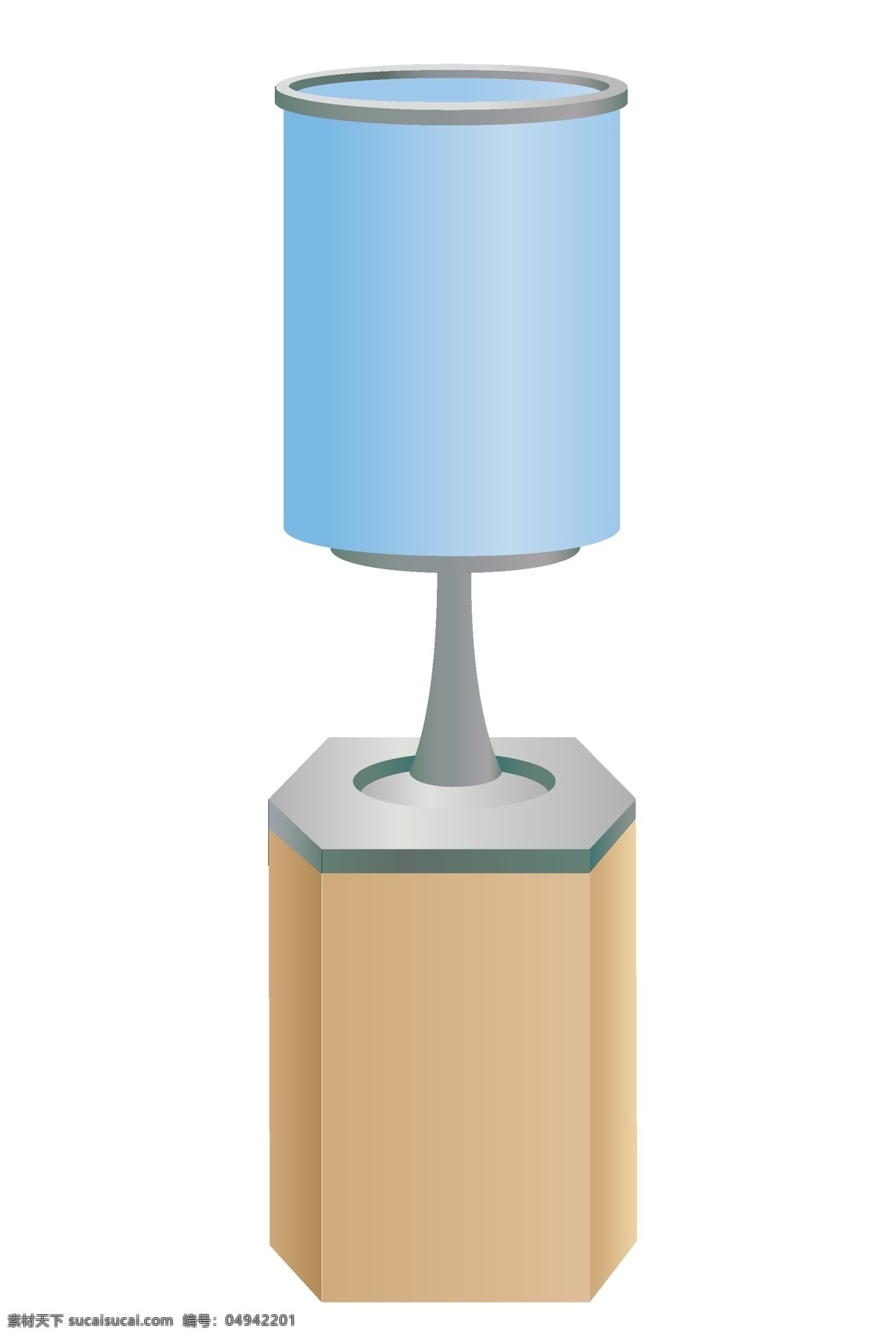 蓝色台灯电器 木质腿 蓝色台灯 电器
