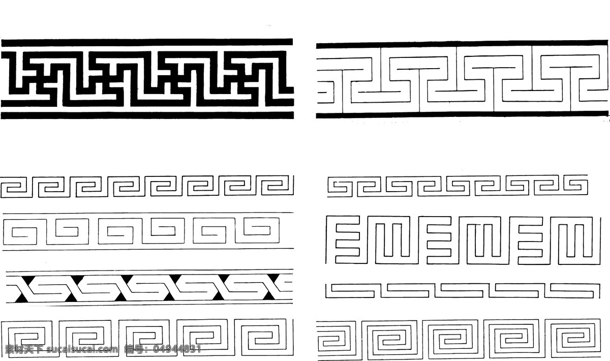 中国 古典 回 形 纹 回形纹 矢量 底纹边框 花边花纹