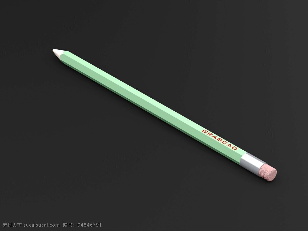 简单的铅笔 铅笔 sldprt 蓝色