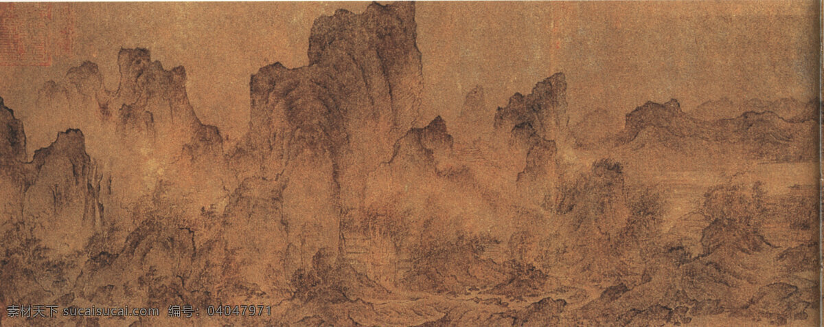 江山 楼 观 图 绘画 风景 古典 山水 山水画 江山楼观图 中华传世国画 中国画艺术 装饰素材 室内装饰用图