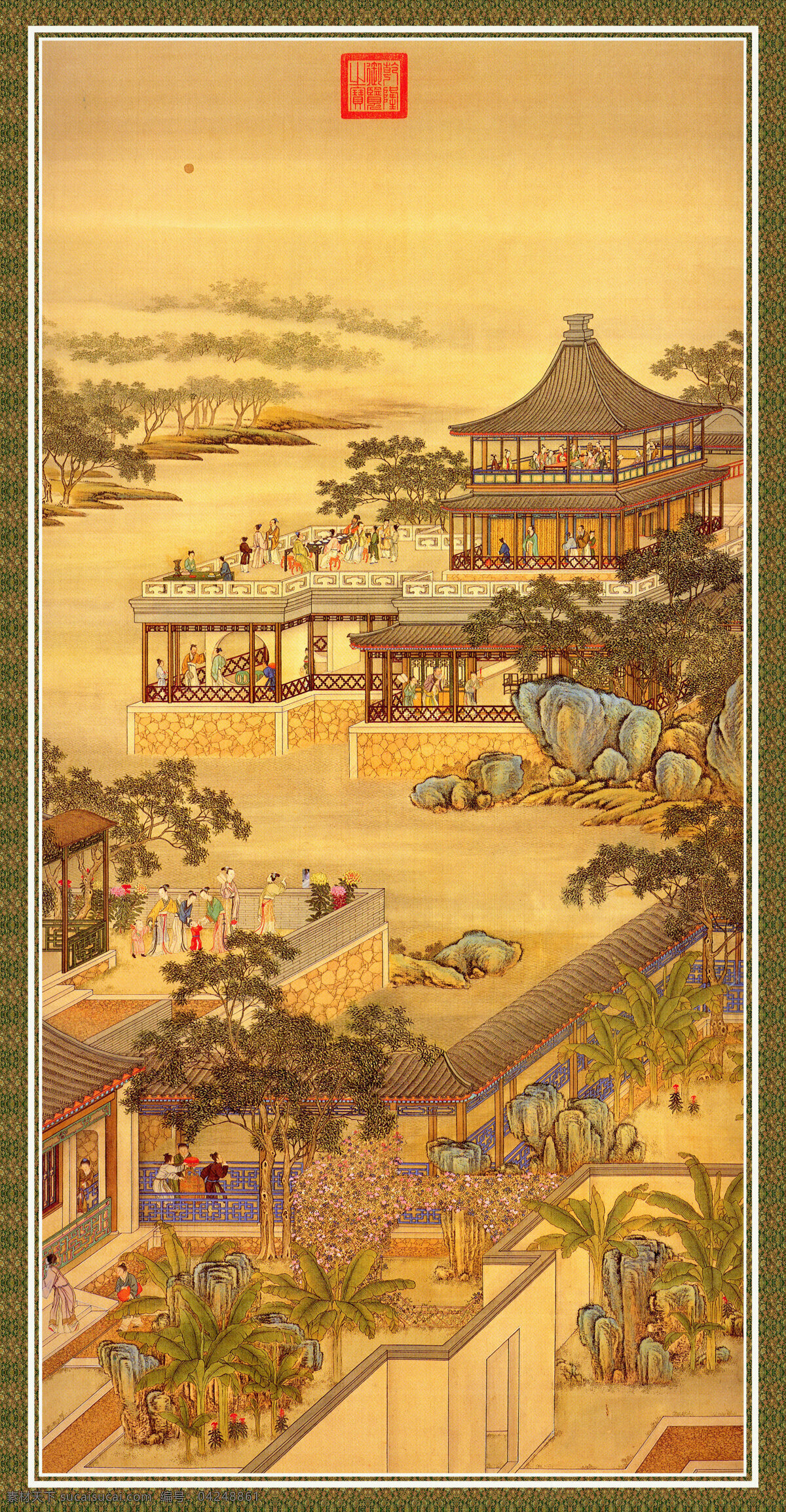 山水画 国画 古画 画框 山水古画 文化艺术 绘画书法