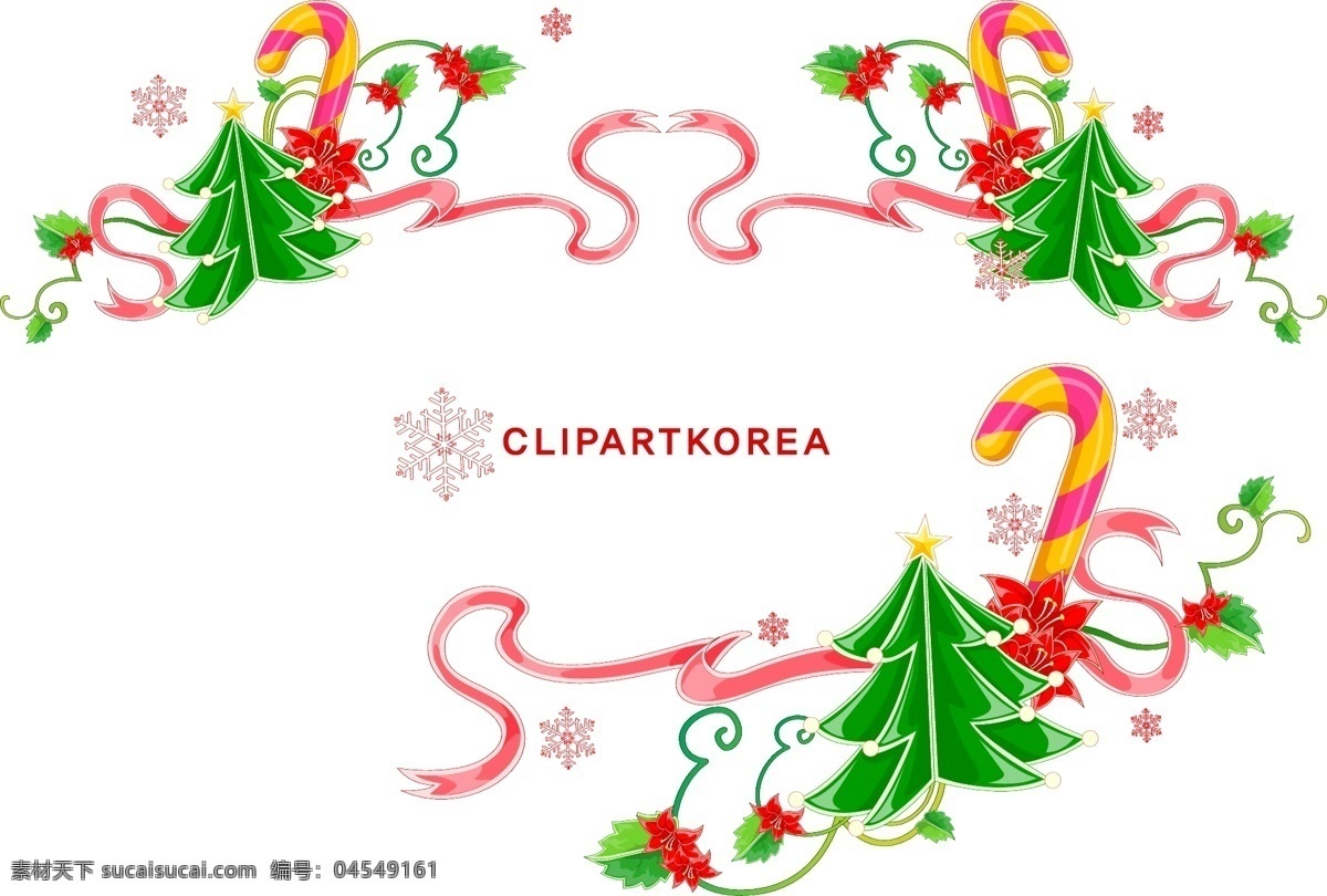 精美 圣诞 花边 系列 矢量 拐杖 韩国矢量 飘带 圣诞节花边 圣诞节素材 圣诞树 矢量素材 丝带 雪花 圣诞节 装饰 图案 节日素材