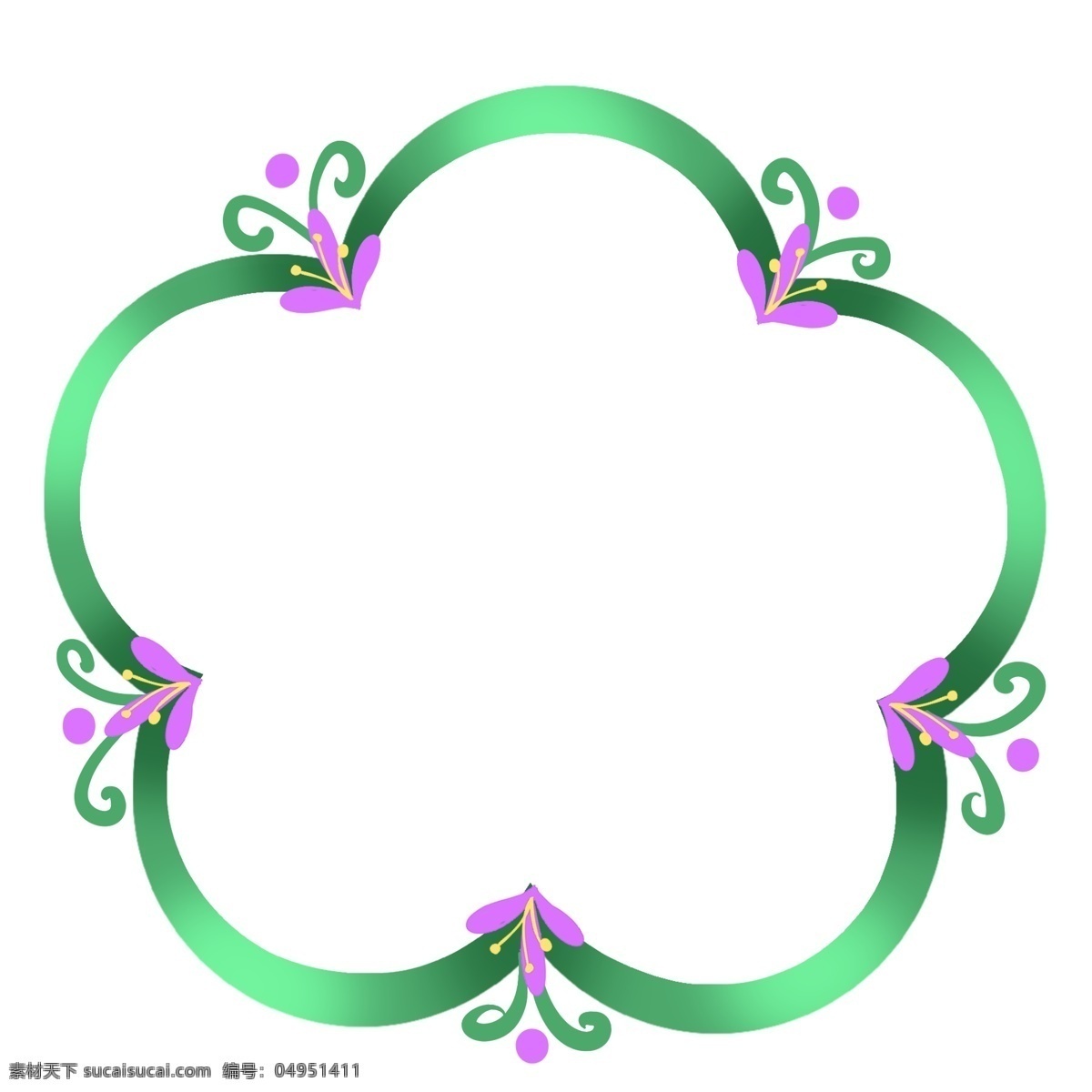 手绘 粉色 兰花 边框 粉色的兰花 绿色的边框 漂亮的边框 卡通边框 手绘兰花边框 美丽的兰花