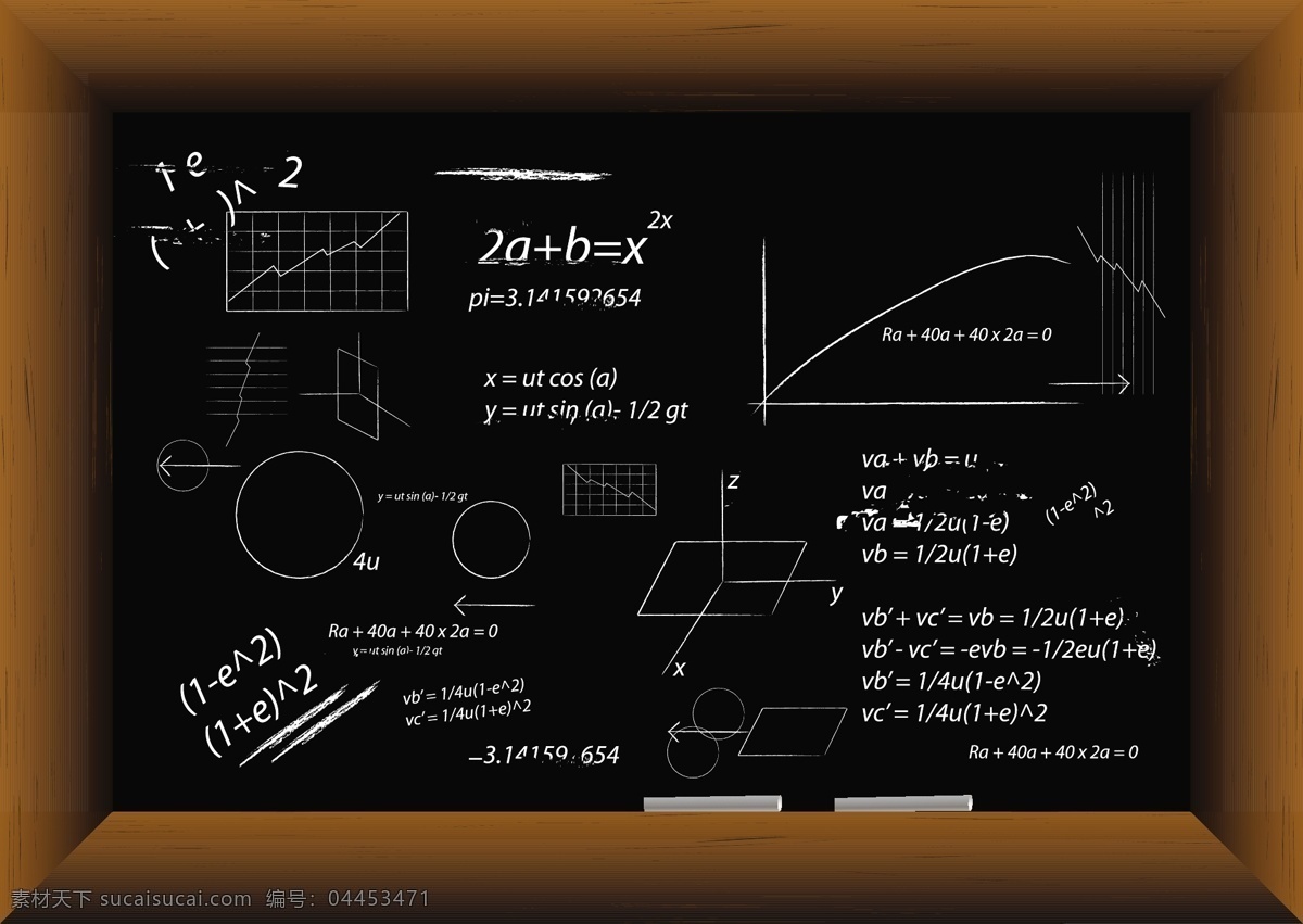填充 式 黑板 向量 教育 学习 数学公式 矢量图 其他矢量图