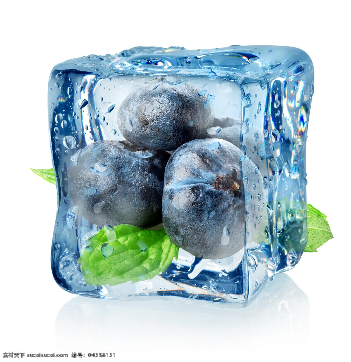 冰块 里 无花果 蓝色冰块 透明 水果 食物 美味 水果蔬菜 餐饮美食 白色