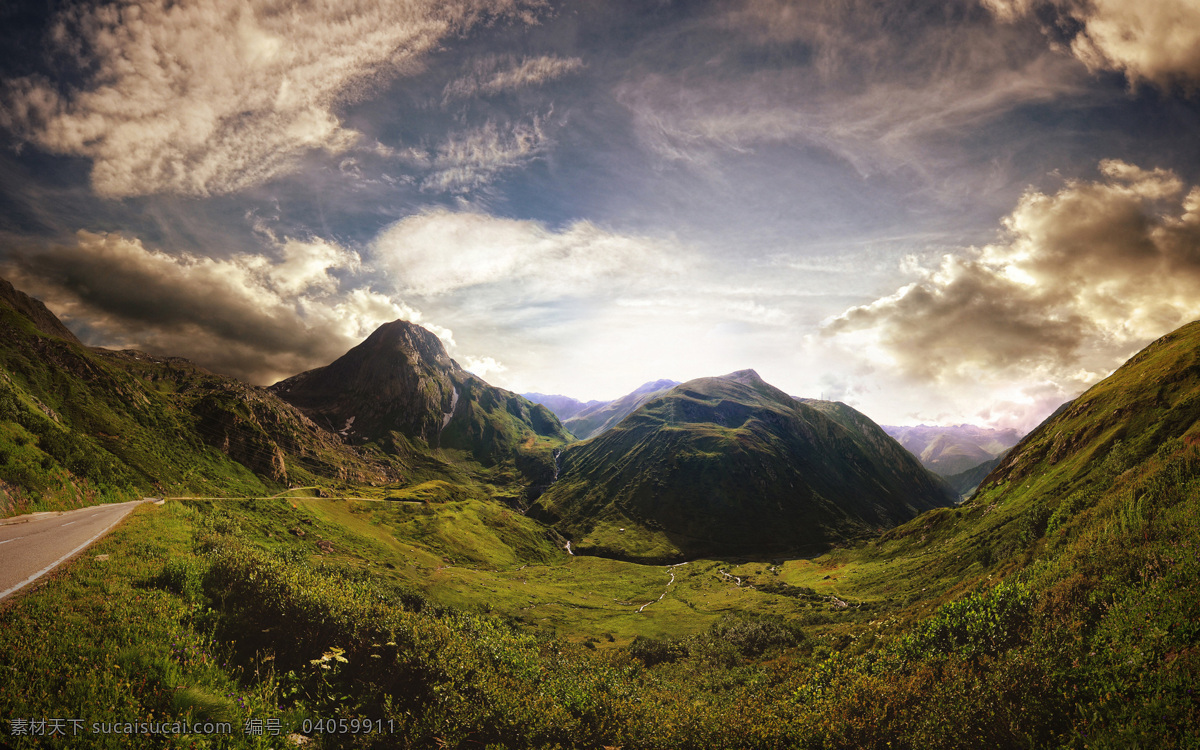 阿尔卑斯山 草原 优美 宁静 自然风景 自然景观 摄影图库 国外旅游 旅游摄影