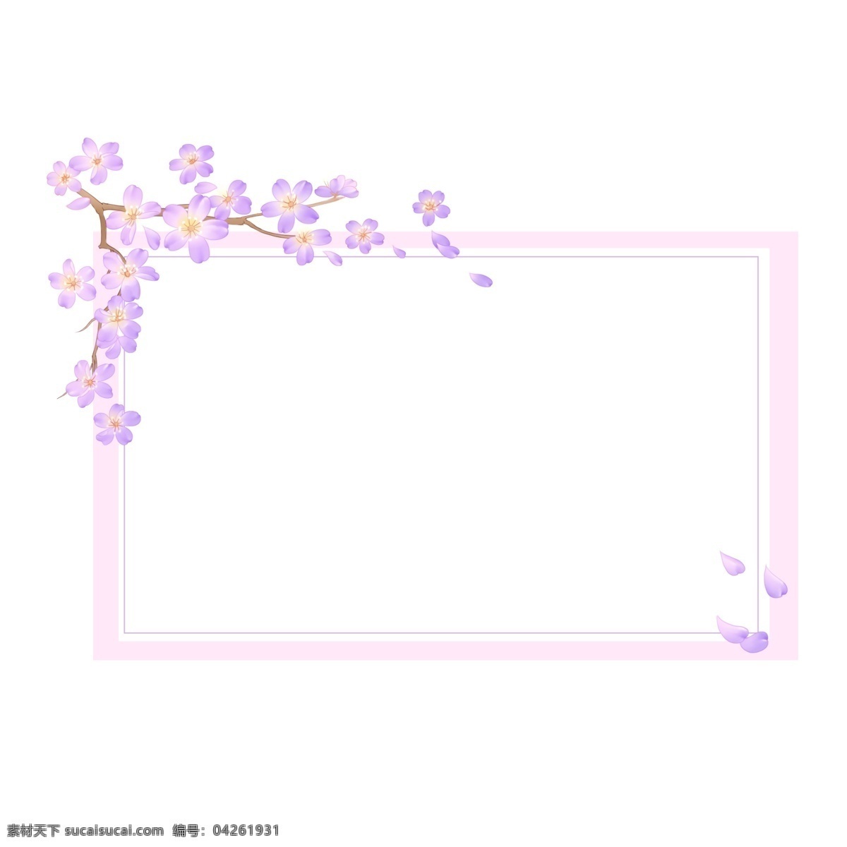 紫色 花朵 花枝 边框 植物 树枝