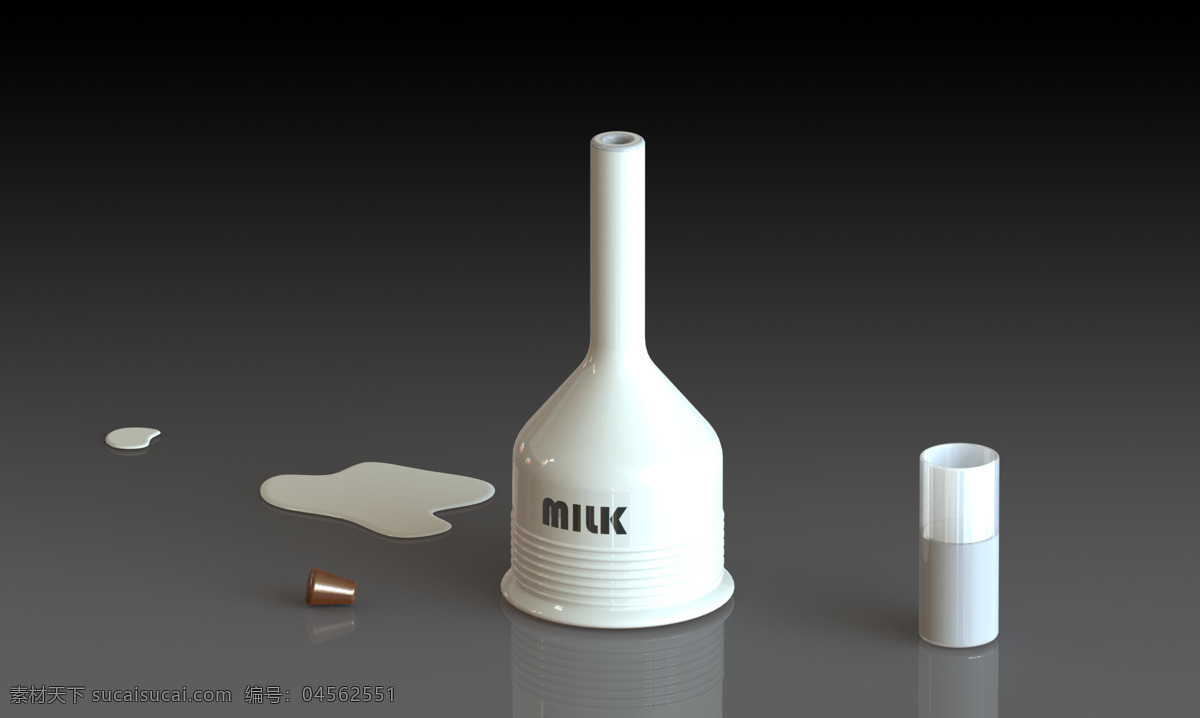 牛奶 瓶 杯 陶瓷 figulo 3d模型素材 建筑模型