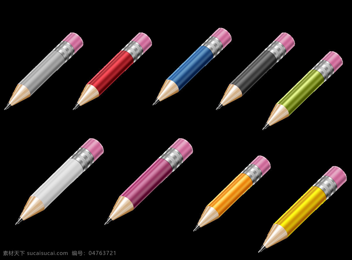 各种 颜色 铅笔 红色铅笔 蓝色铅笔 黄色铅笔 白色铅笔