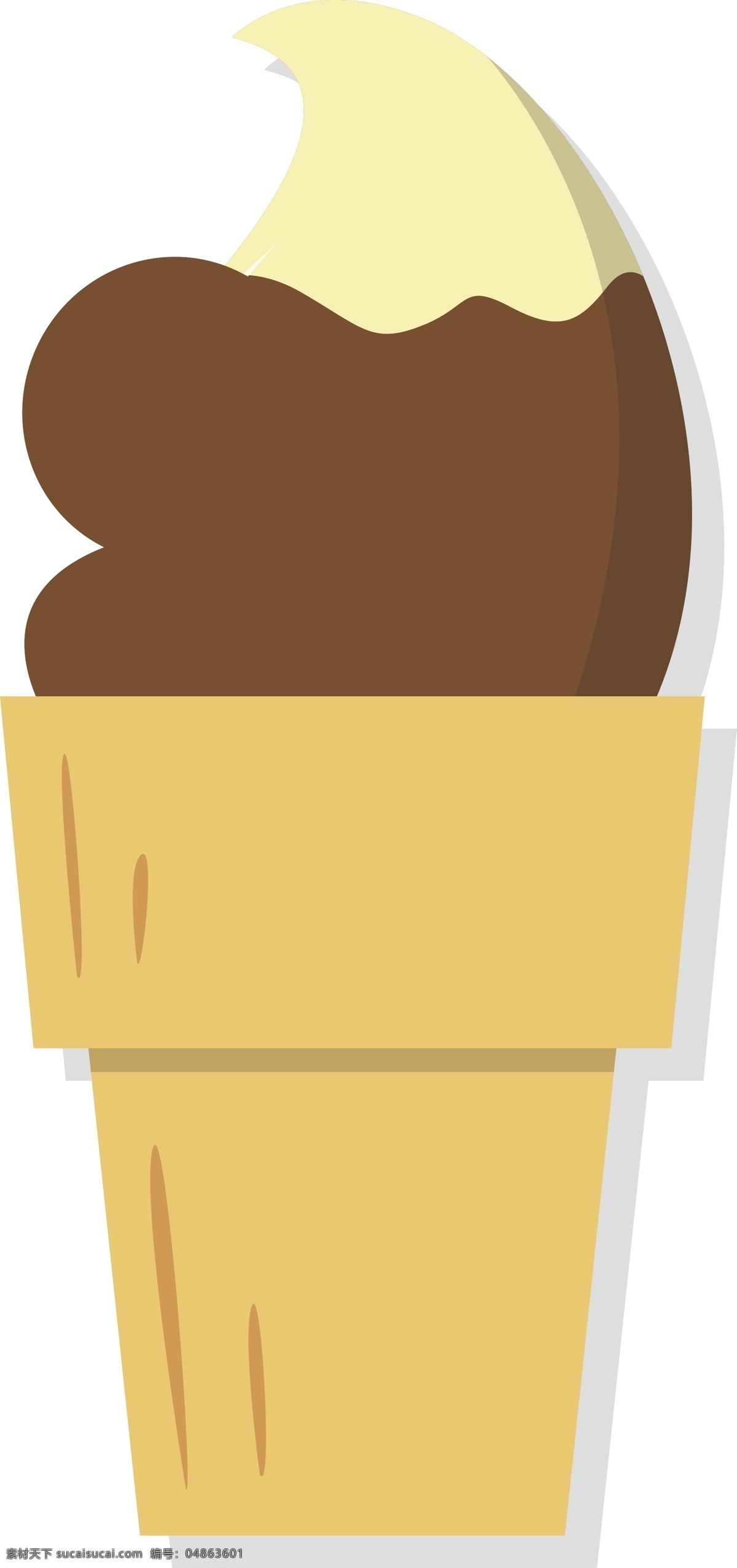 美味 巧克力 冰淇淋 造型 美味的冰淇淋 巧克力冰淇淋 手绘 甜筒 食物造型 贴图 奶油