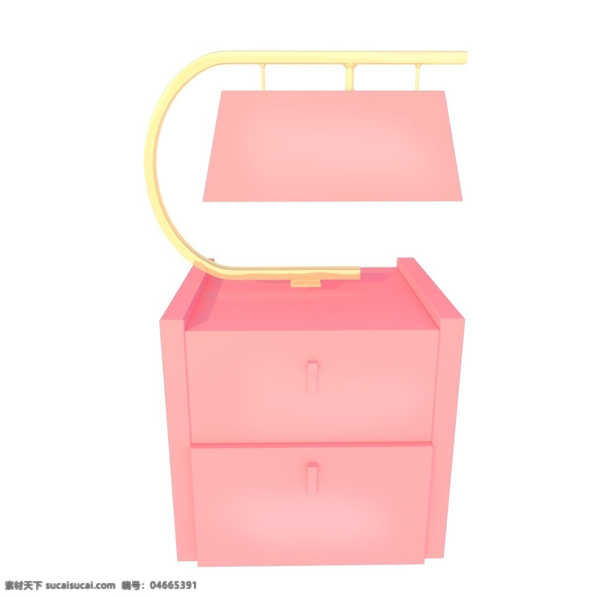 粉色床头柜 黄色 粉色 床头柜 立体