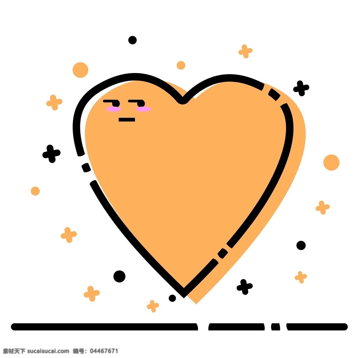 橙黄色 爱心 形状 meb 风格 纹理 边框 商用 爱心形状 纹理边框 商业 简约 meb风格 可商用 meb边框