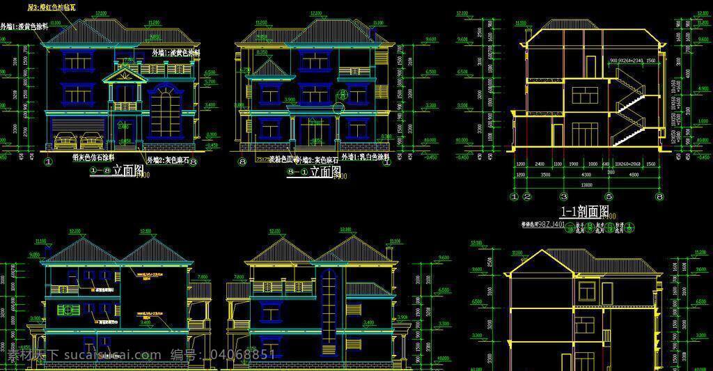 cad 别墅 公馆 环境设计 建筑设计 立面图 平面图 剖面图 施工图 室内设计 别墅详图 dwg 图纸 装修 装饰 私宅 别业 别墅图纸大全 源文件 cad素材 室内图纸