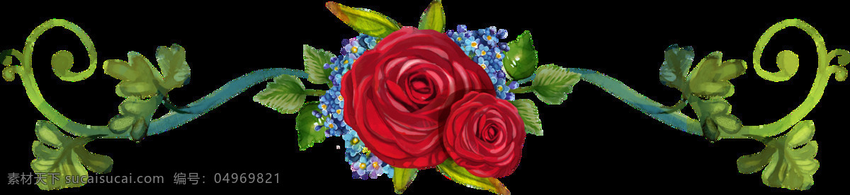 艳丽 大红 花卉 透明 卡通 抠图专用 装饰 设计素材