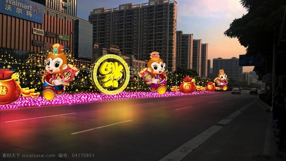 迎春地标 春节 春节氛围 喜庆 城市亮化 共享 环境设计 景观设计