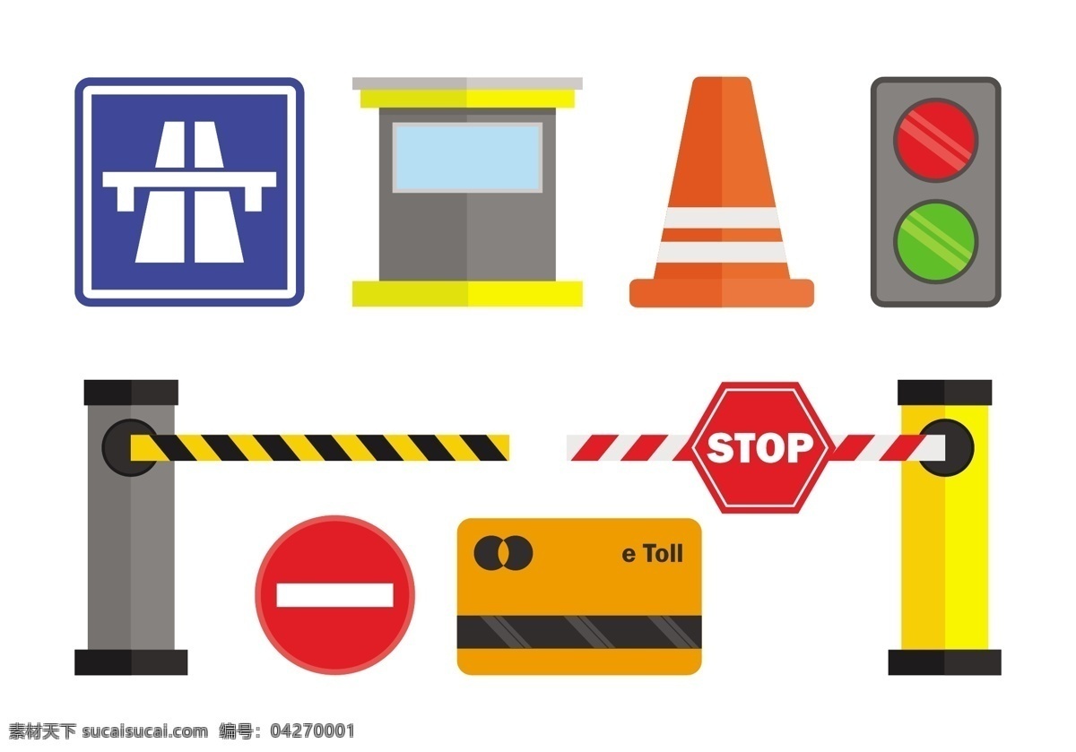 扁平交通图标 交通图标 交通 图标 路障 路障图标 指南针 道路 指示牌 加油站 地标 位置图标