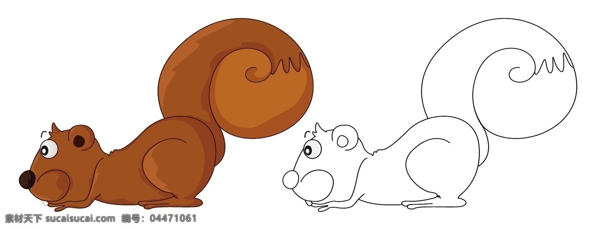 动物填色卡 简笔画 幼儿园图画本 涂色本 绘本 填色本 矢量图库 卡通动物 动物素材 卡通动物生物 卡通设计