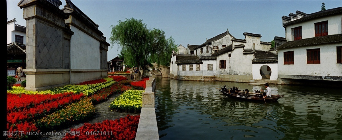 古代 小镇 河水 城市 建筑 古代建筑 自然风光 景观 景区 休闲 旅游 山水风景 风景图片