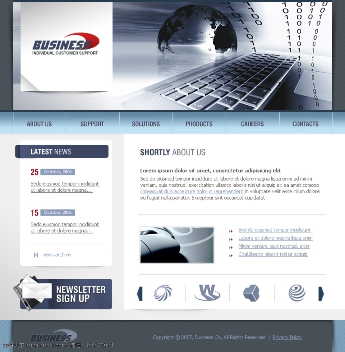 蓝色 国外 科技类 商务 网页素材 国外网页 科技 蓝色网页 网页 网站 网页模板