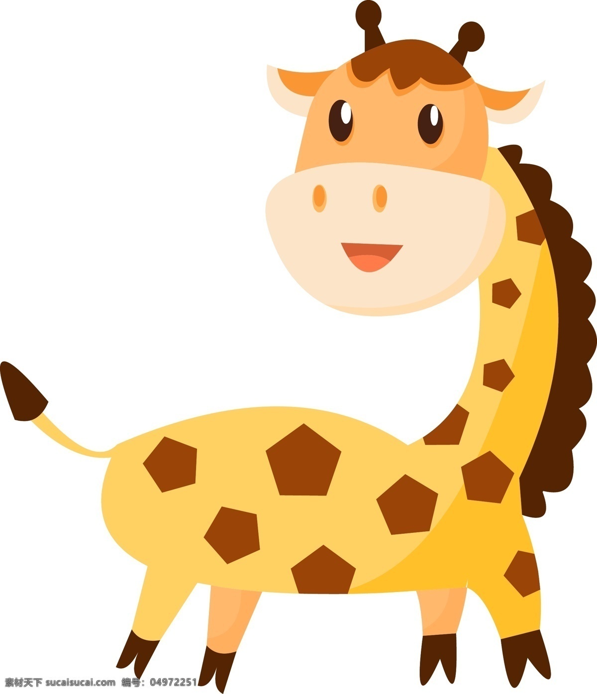 手绘 动物 卡通 扁平 元素 可爱 长颈鹿 手绘卡通 卡通动物 手绘动物 可爱小动物 扁平卡通