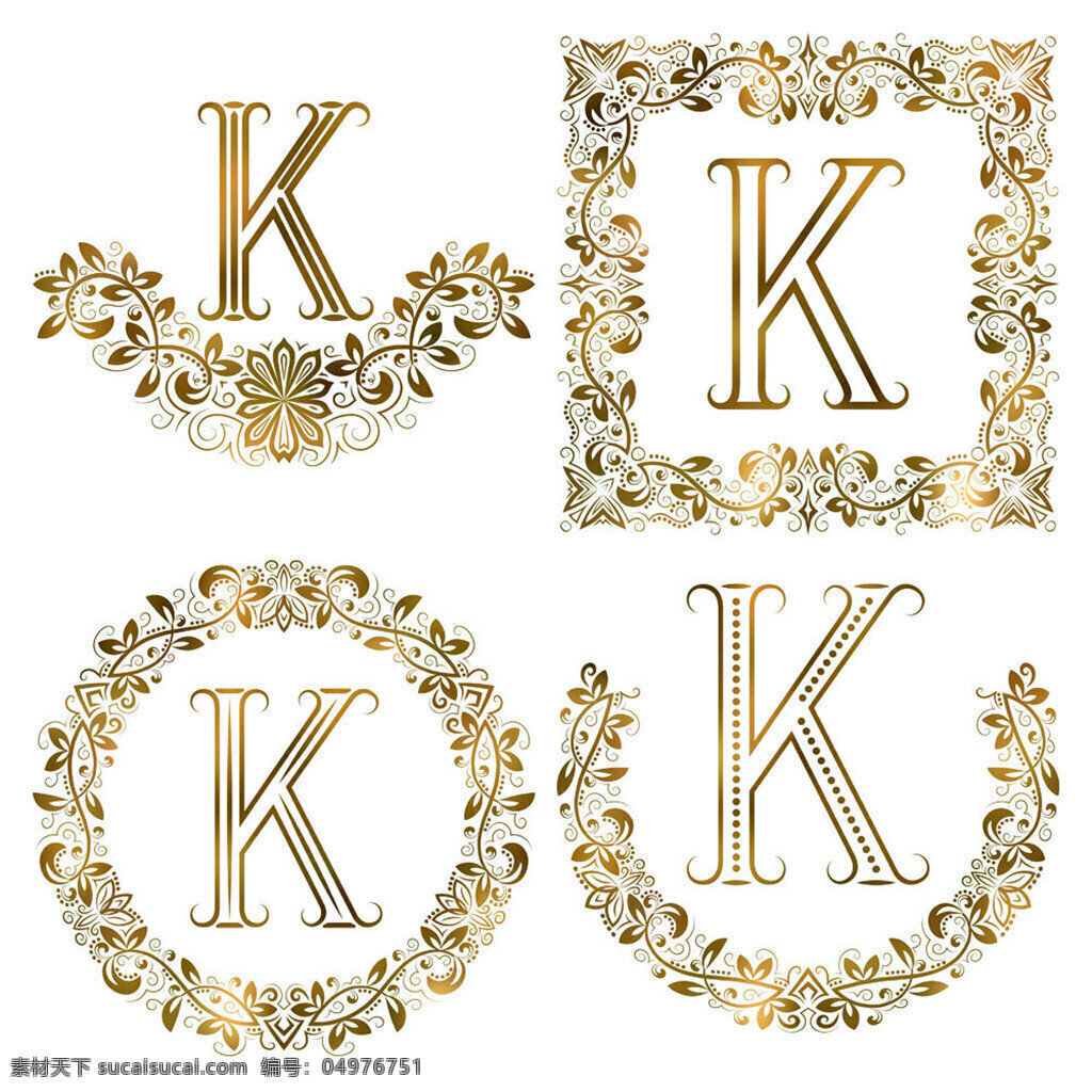 k 花纹 英文 字母 组合 标志 图标 欧式花纹字母 logo 花纹字母标志 书画文字 文化艺术